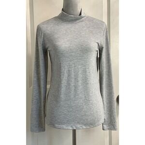 Women’s Modal Blend High Neck Top Mock Sz M Gray